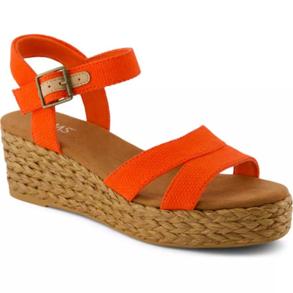 TOMS Audrey-Flame Beachside Woven Wedge Sandal - Picture 3 of 12